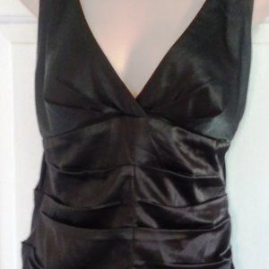 Rubber Ducky Sexy Ruched Satin Sleeveless Dress M